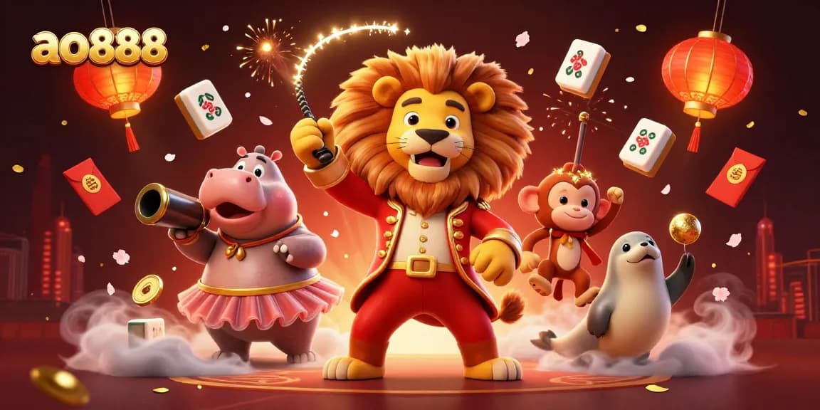 Experience thrilling gameplay at ao888 with our vibrant 3D illustration showcasing casino joy and excitement.