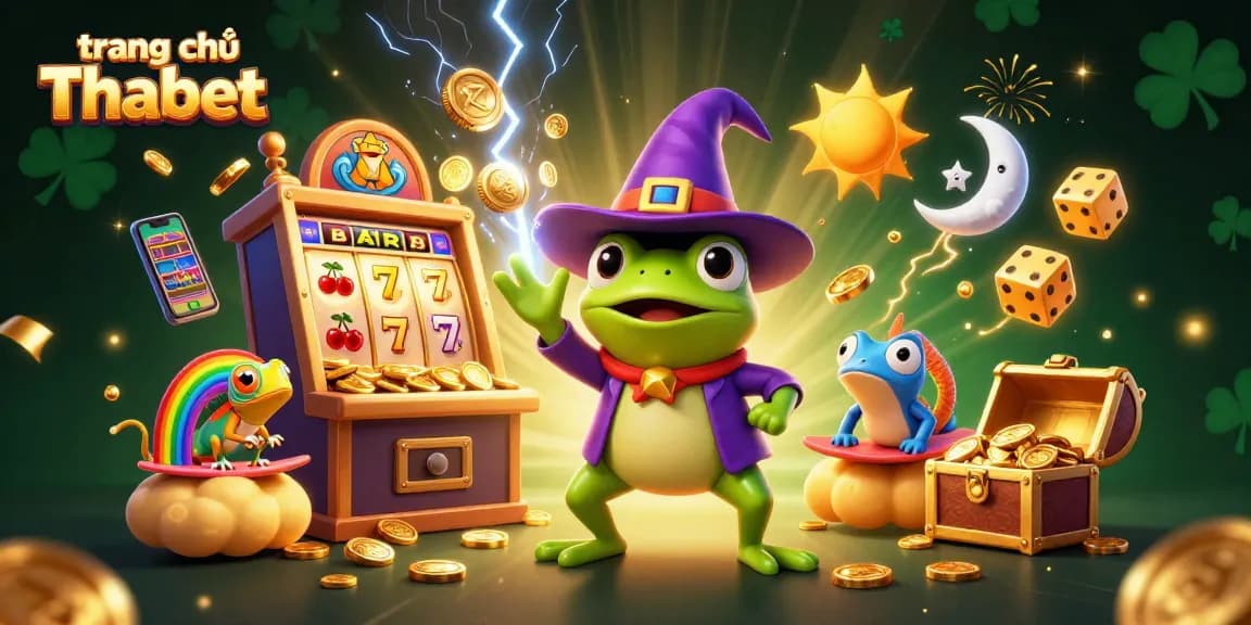 Experience thrilling wins on trang chủ Thabet with vibrant casino magic including golden coins and colorful games.