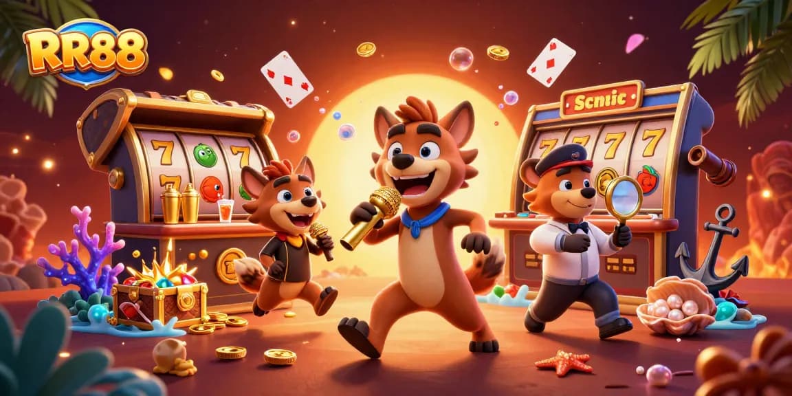 Experience the high-energy laughter at RR88 as hyenas run a comedy casino with slots and jackpot excitement.