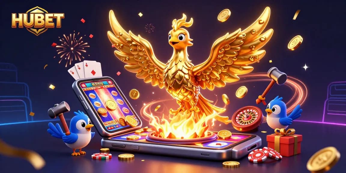 Experience thrilling wins at HUBET with a molten phoenix and dynamic casino elements.