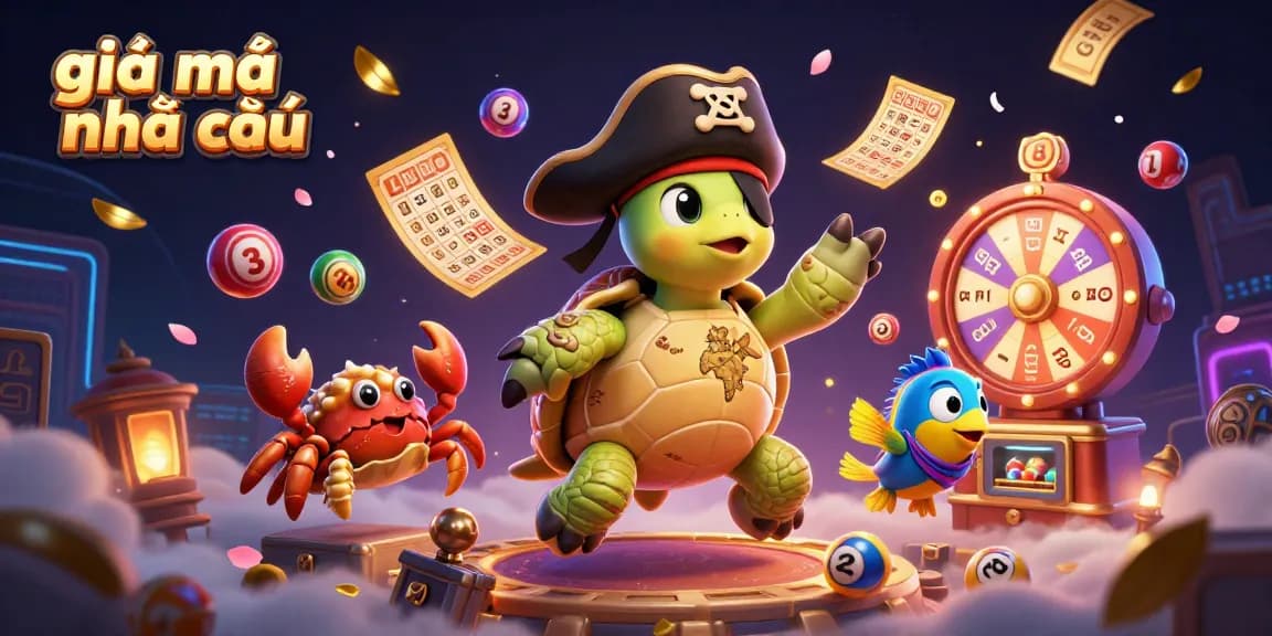 Reveal trusted gambling insights with "giải mã nhà cái" featuring a dynamic pirate-themed casino scene.