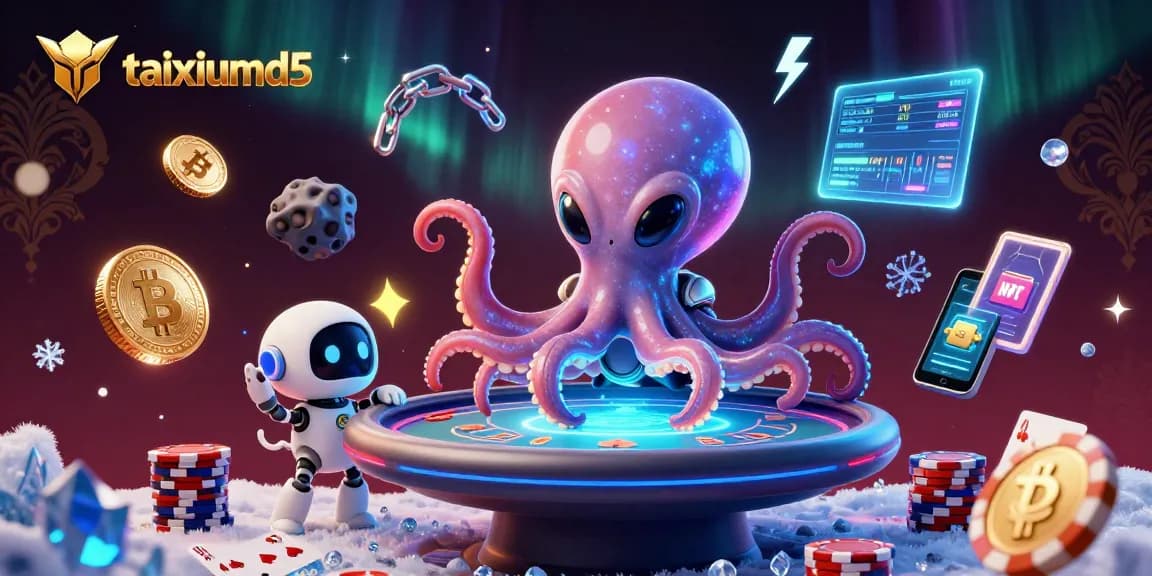 Join the fun at taixiumd5 with a vibrant alien octopus and poker action!