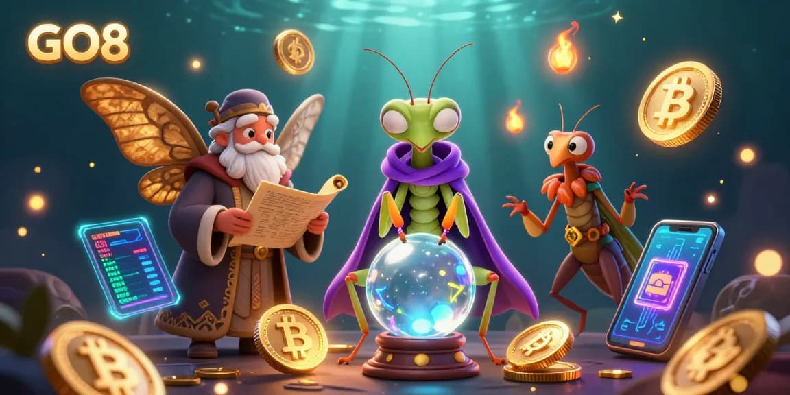 Engage with the GO8 platform through mystical illustrations showcasing fortune and opportunity in gambling.