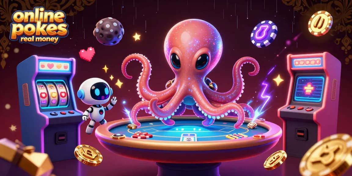 Spin exciting online pokies real money with animated alien octopus and colorful casino elements.