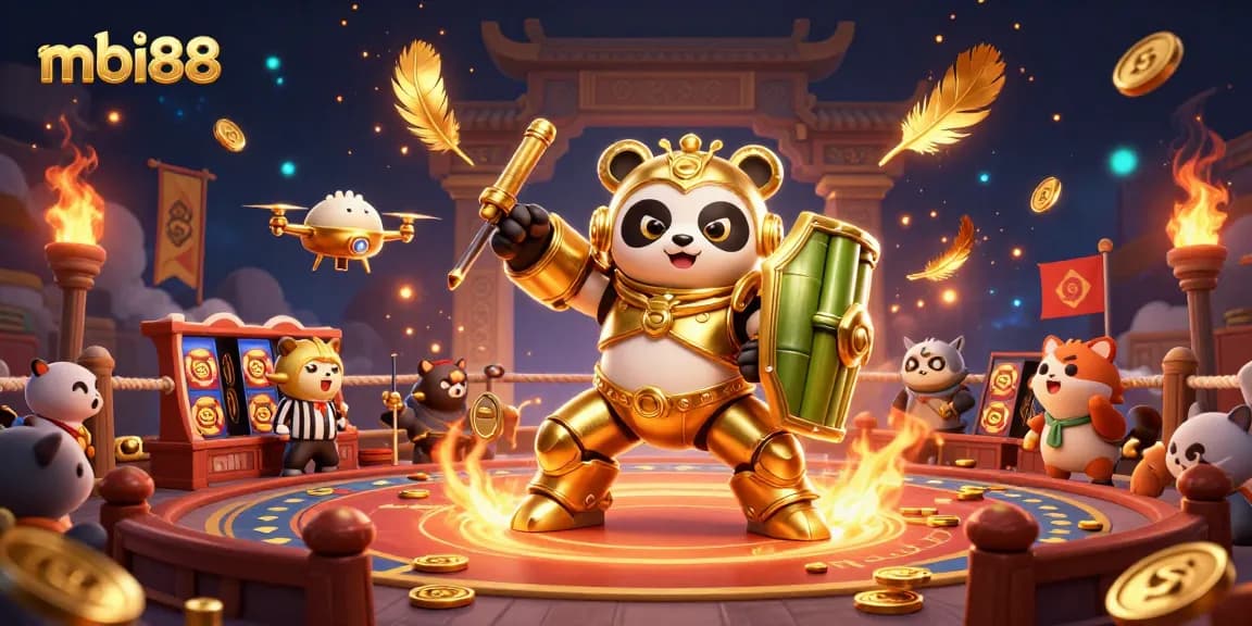 Experience thrilling gameplay with mbi88 in a vibrant 3D casino scene packed with action.