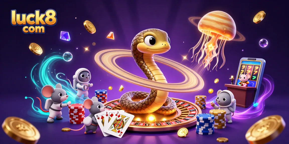 Place winning bets at luck8 com with engaging cosmic casino characters and vibrant game elements.