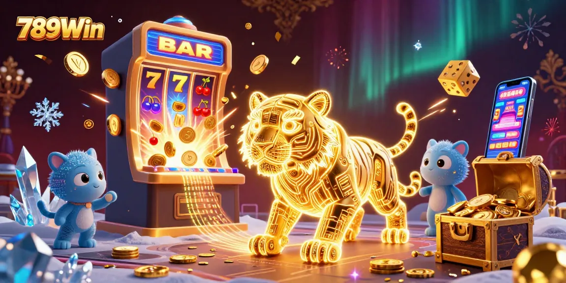 Experience thrilling action with 789Win's vibrant casino atmosphere featuring a golden tiger and dynamic game elements.