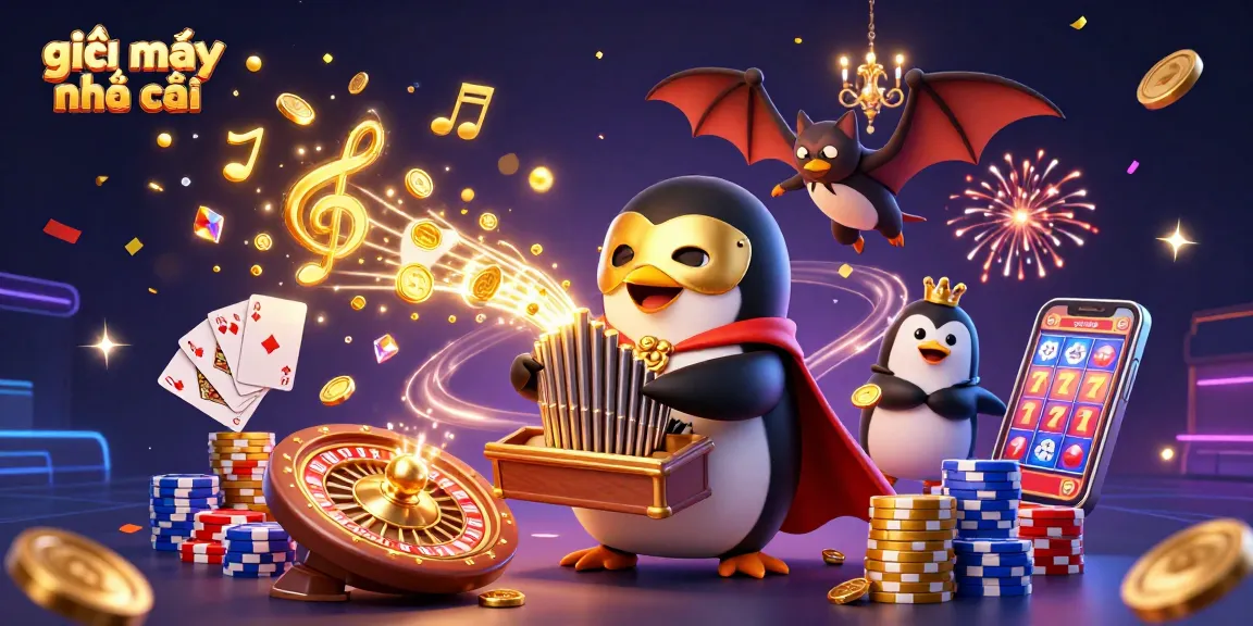 Experience excitement with giải mã nhà cái as the penguin maestro conducts winning plays amidst golden coins.