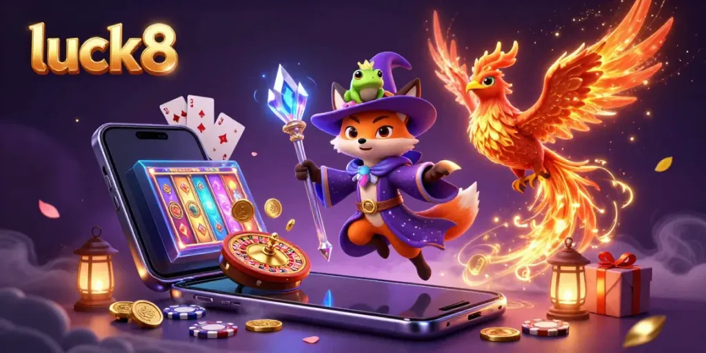 Experience fantastic wins with luck8's vibrant casino universe featuring 3D mystical characters.