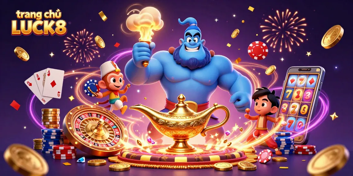 Play thrilling games at trang chủ LUCK8, where a magical genie and poker chips come alive!