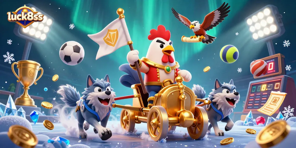 Experience thrill with luck8ss as the cartoon rooster warlord leads an epic casino adventure.