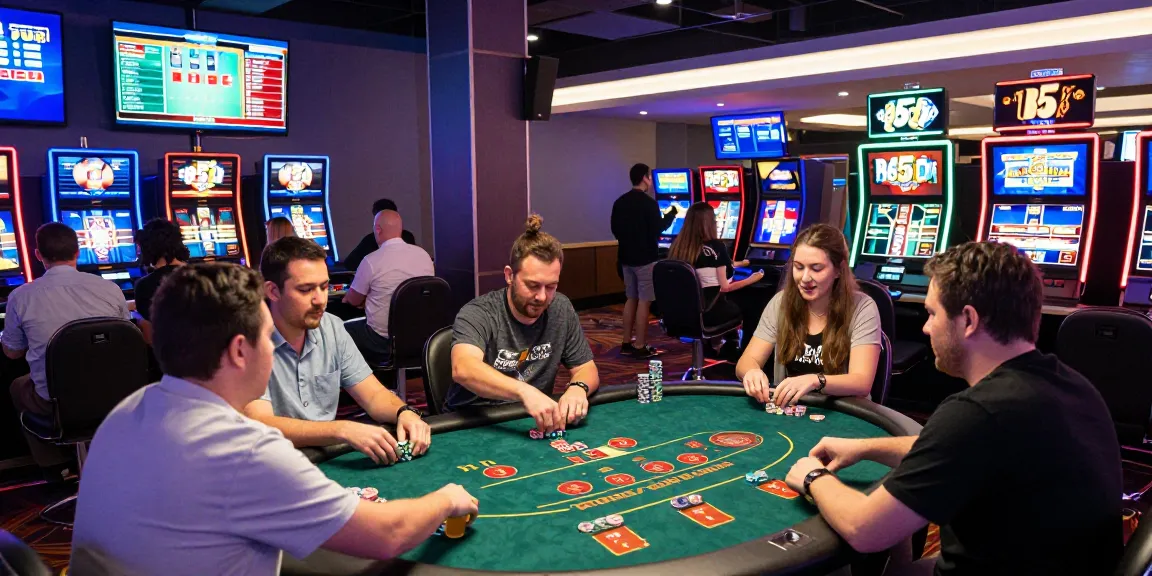 B52 bom tấn gaming scene with diverse players enjoying vibrant casino atmosphere and exciting games.