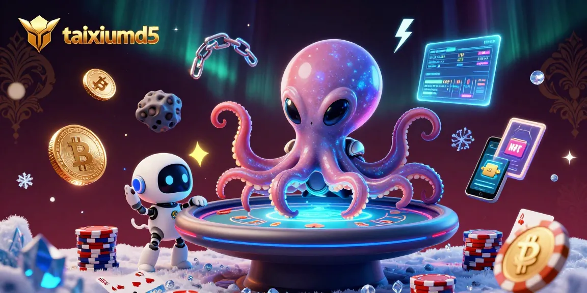 Join the fun at taixiumd5 with a vibrant alien octopus and poker action!