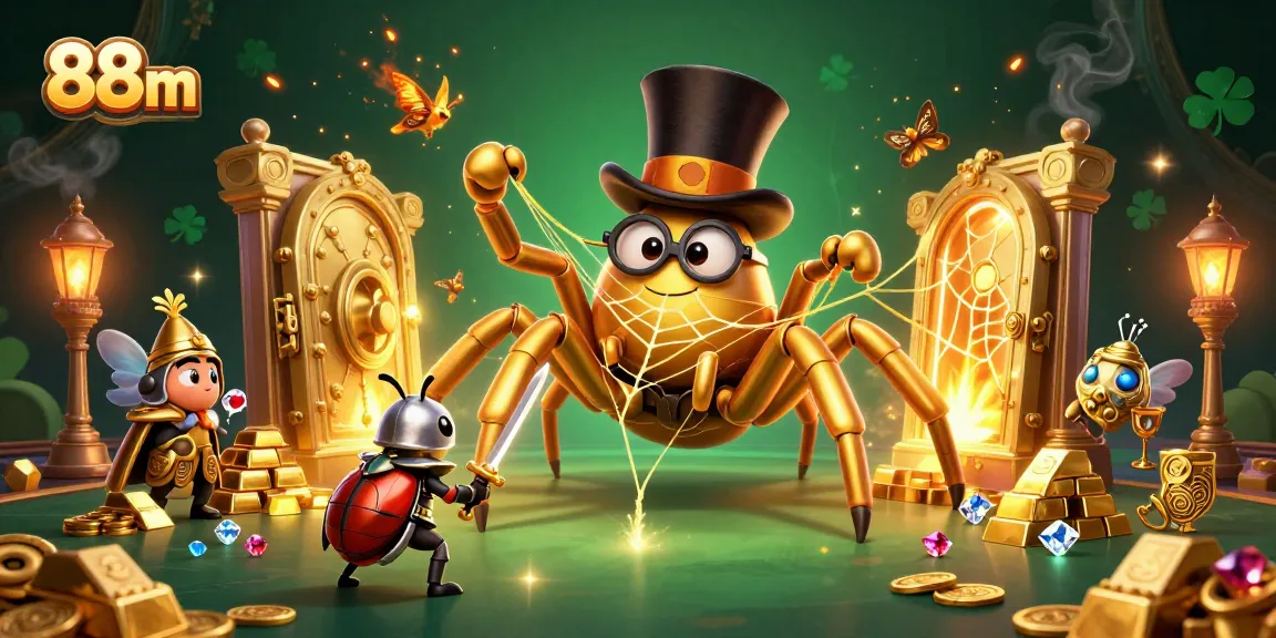 Experience the thrill of 88m casino with vibrant characters and gold treasures.