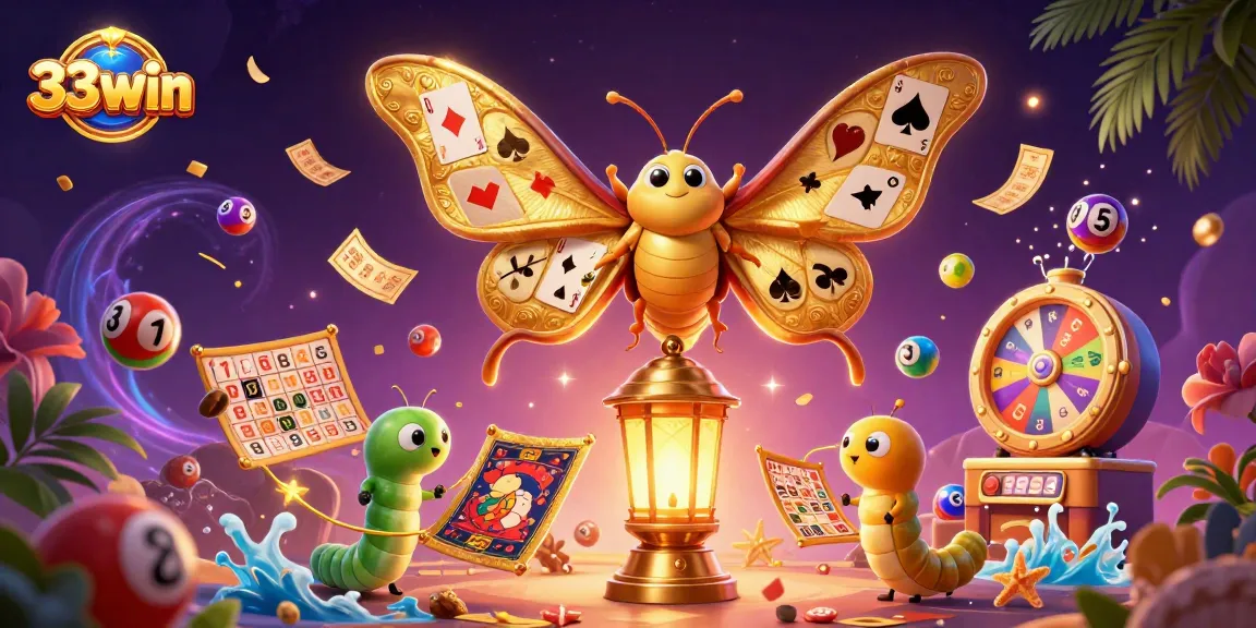 Spin and win big at 33win with colorful lottery elements and vibrant casino scenes