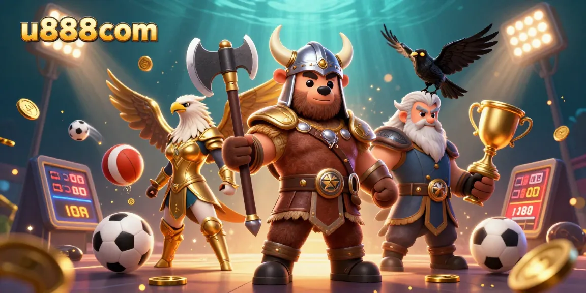 Experience thrilling gameplay at u888com with an action-packed casino atmosphere featuring Vikings and sports elements.