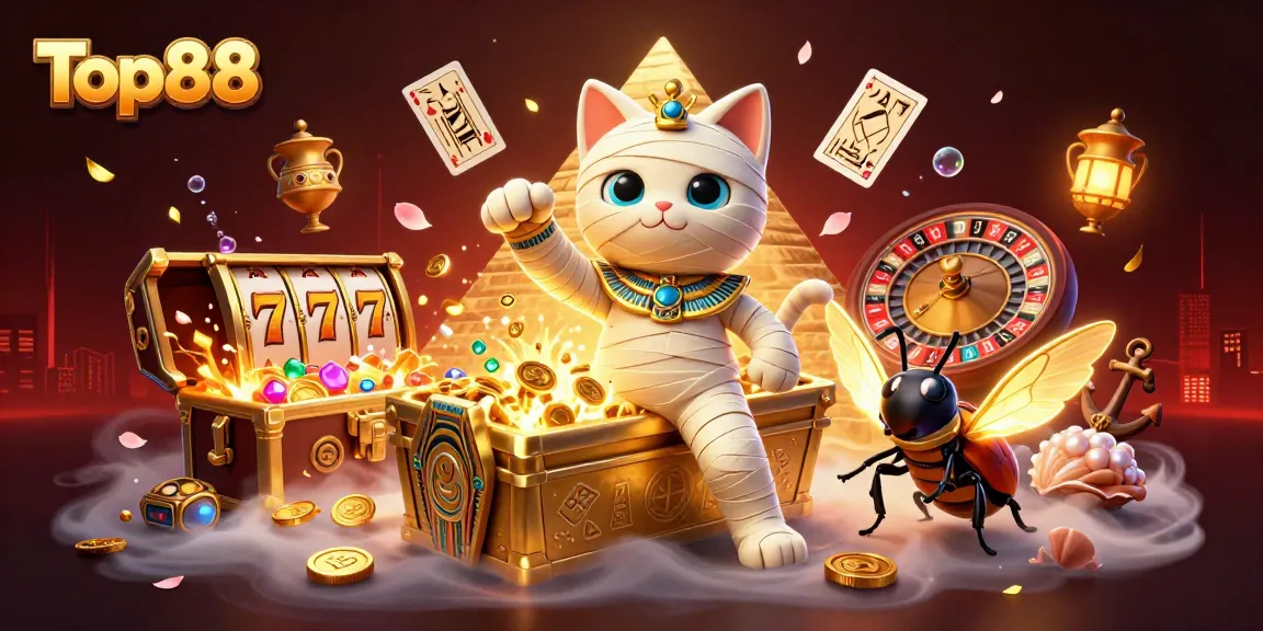 Experience thrilling wins with Top88 in this vibrant casino adventure filled with Egyptian themes and treasures.