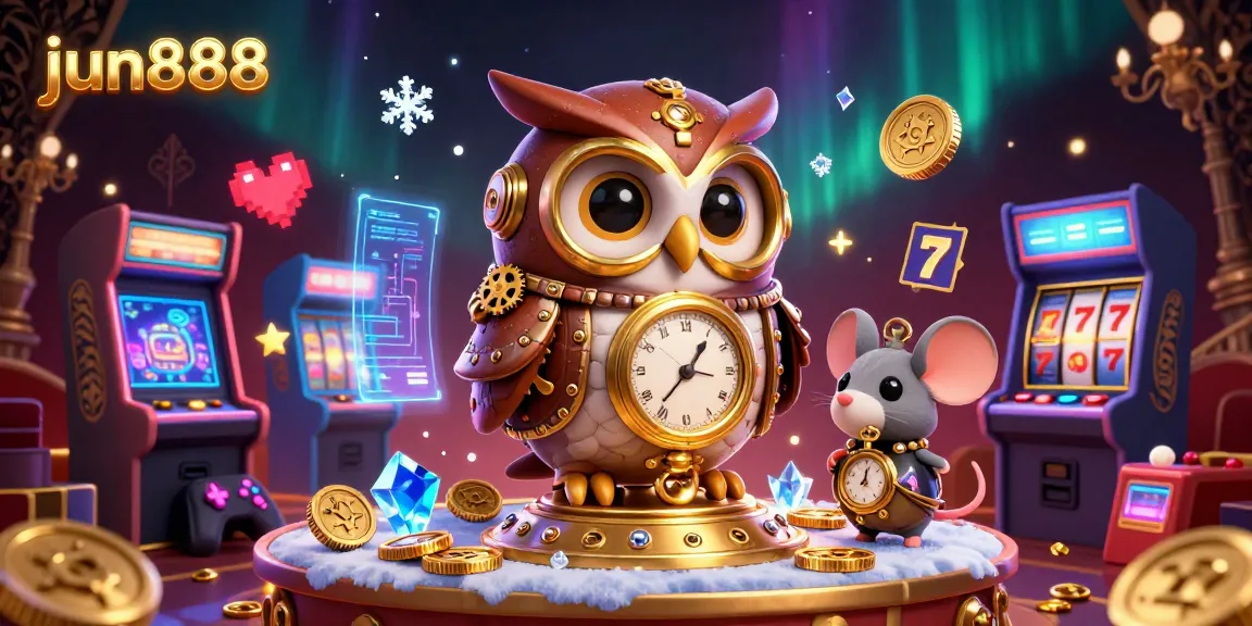 Experience thrilling gaming with jun888 amidst vibrant casino elements and dynamic characters.