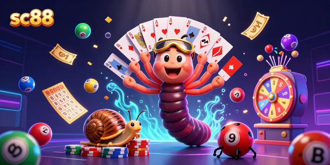 Experience thrilling gaming excitement with SC88's vibrant casino atmosphere featuring lively characters and colorful game elements.
