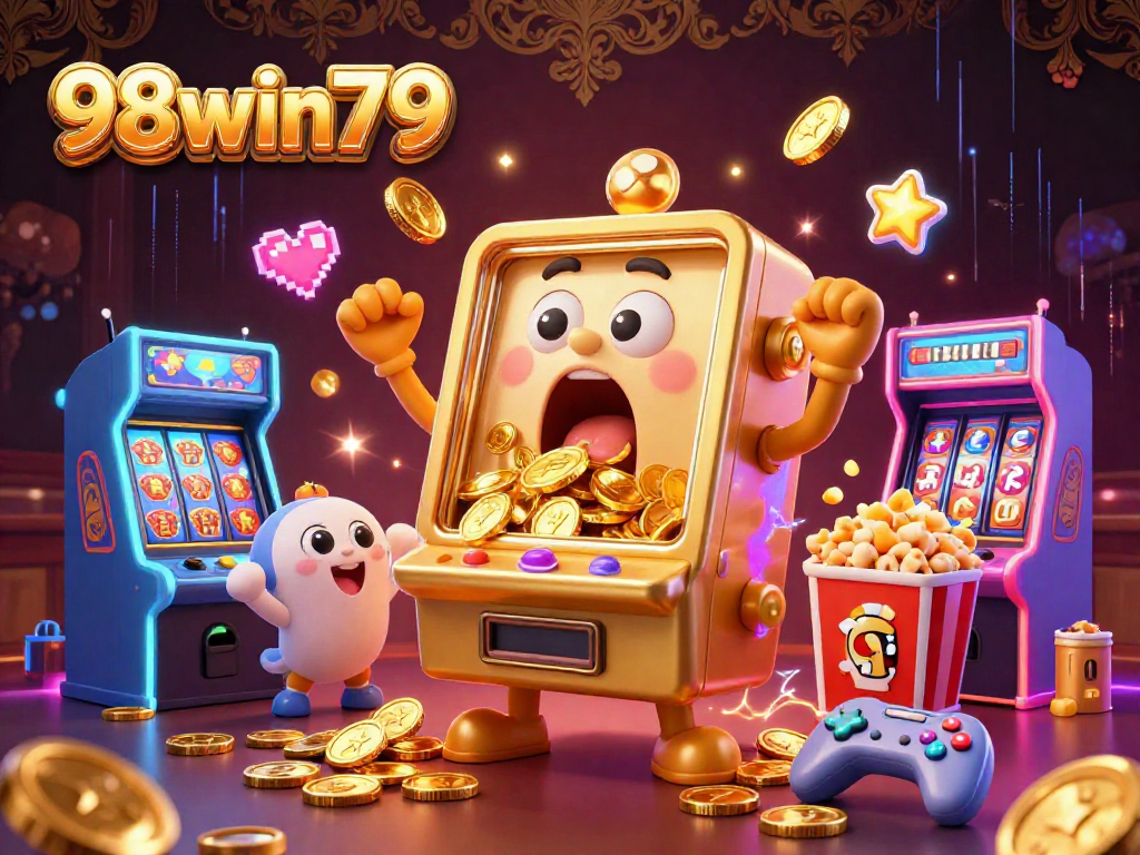 Win big with exciting games at 98win79 as slot machines cheer and coins rain down!