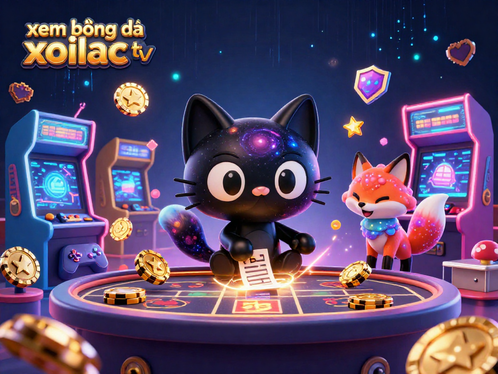 xem bóng đá xoilac tv enhances betting excitement with a cosmic-themed casino illustration featuring a black hole cat.
