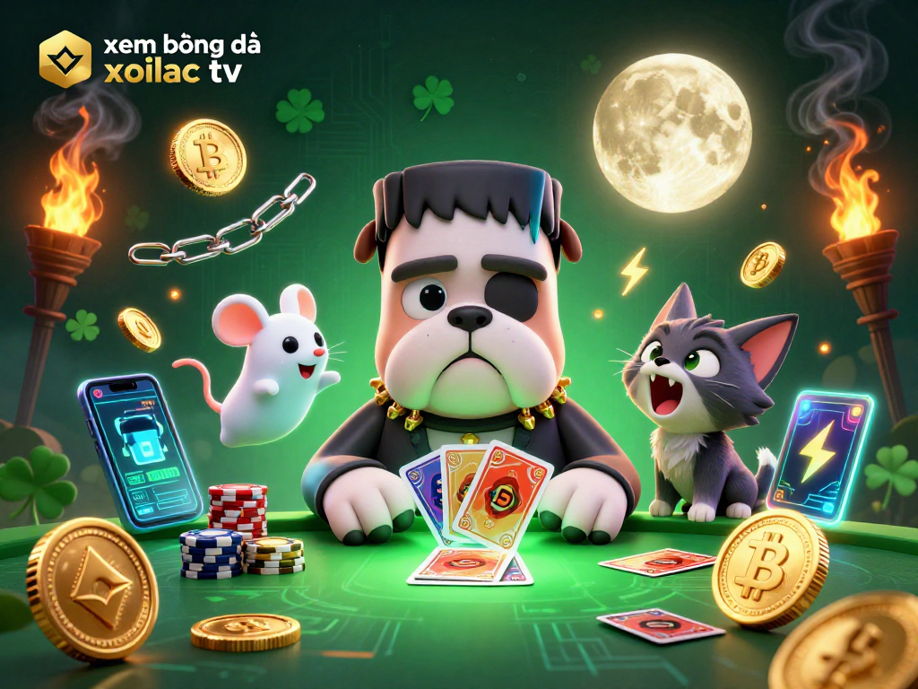Engage in xem bóng đá xoilac tv with a lively 3D casino scene featuring a monster dealer.