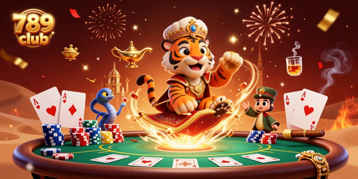 Experience the thrill of 789 club with an Arabian Nights-themed casino adventure illustration.