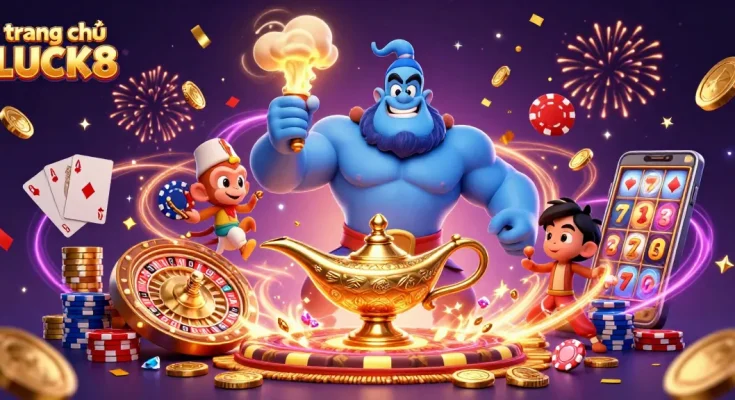 Play thrilling games at trang chủ LUCK8, where a magical genie and poker chips come alive!