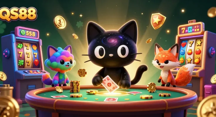 Engage in thrilling gameplay at QS88 with vibrant 3D characters and dynamic casino elements.
