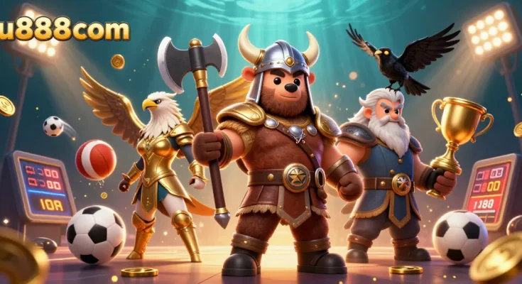 Experience thrilling gameplay at u888com with an action-packed casino atmosphere featuring Vikings and sports elements.