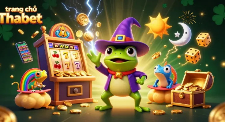 Experience thrilling wins on trang chủ Thabet with vibrant casino magic including golden coins and colorful games.