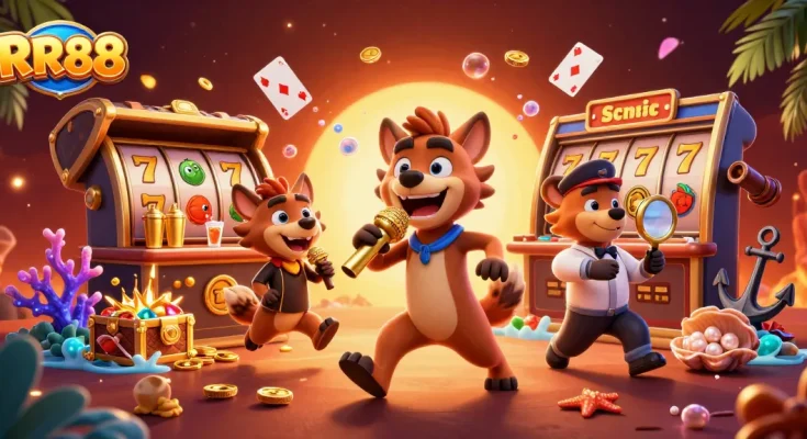 Experience the high-energy laughter at RR88 as hyenas run a comedy casino with slots and jackpot excitement.