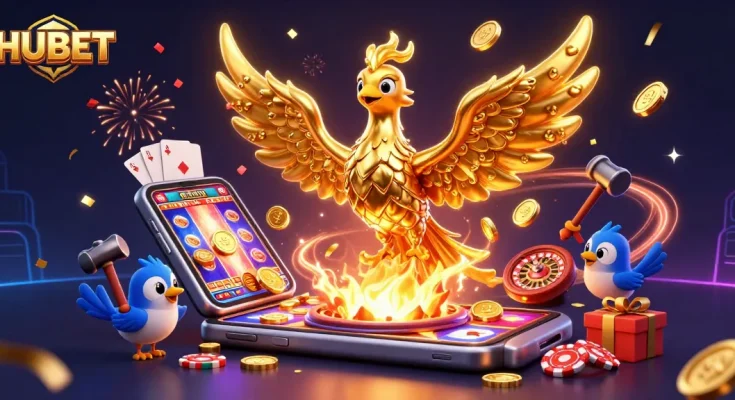 Experience thrilling wins at HUBET with a molten phoenix and dynamic casino elements.